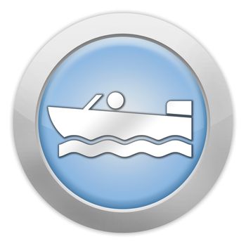 Icon, Button, Pictogram with Motorboat symbol
