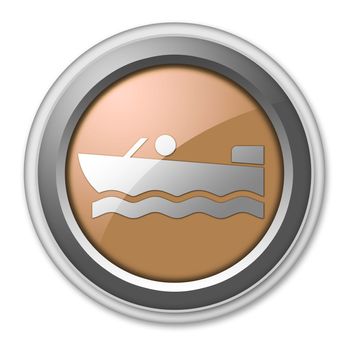 Icon, Button, Pictogram with Motorboat symbol