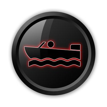 Icon, Button, Pictogram with Motorboat symbol