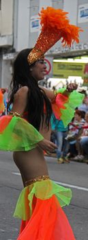 A dancer performing at a parade during a carnaval in Veracruz, Mexico 03 Feb 2016 No model release Editorial use only