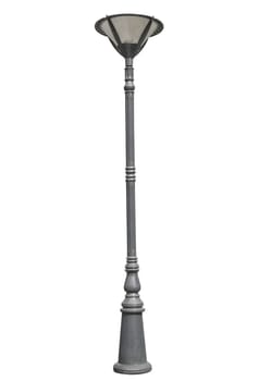 An old street lamppost isolated over white