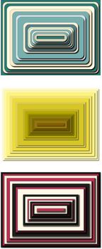 pyramidal three options background with different colors