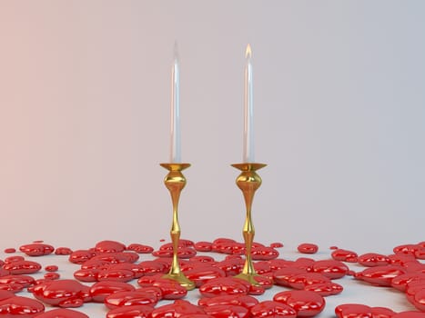 One side love where one candle flame is active and the other is down