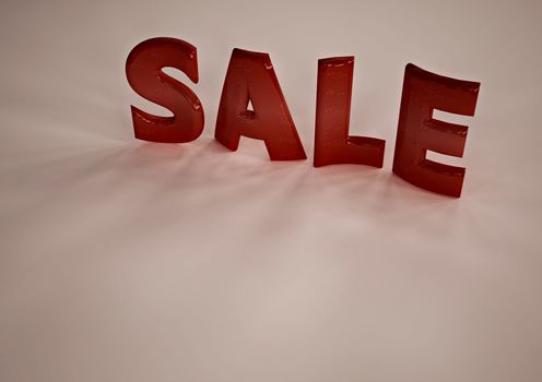 The dimensional word sale on a background