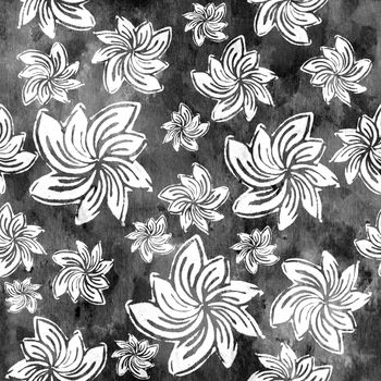 Seamless abstraction background. Flowers - Hand Block Prints