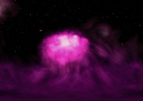 Far being shone nebula and star field against space. "Elements of this image furnished by NASA".
