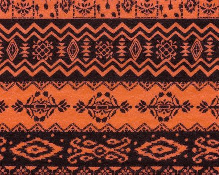 cloth. Orange and black color bohemian style, Boho, vintage, retro texture background
