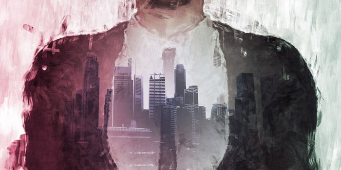 Businessman Corporate Cityscape Urban Scene City Buildings Concept