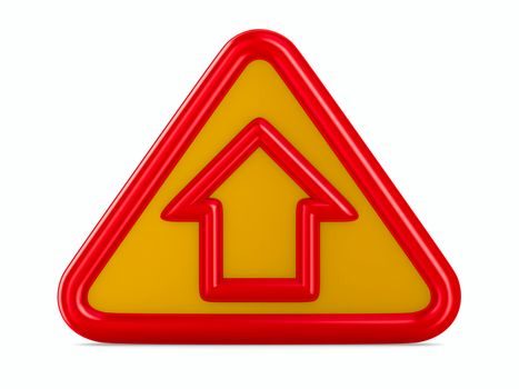 house traffic sign on white background. Isolated 3D image