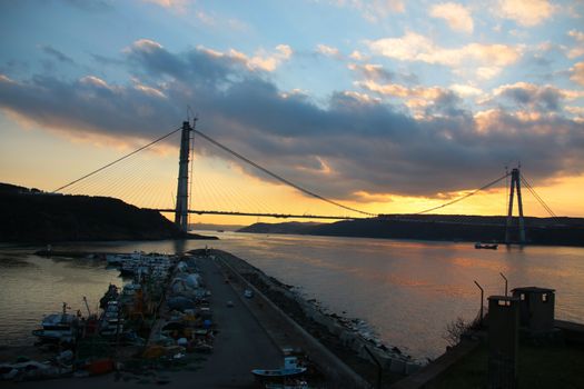 TURKEY, Istanbul: Yavuz Sultan Selim bridge in Istanbul is pictured on March 5, 2016 as last bridge deck has been installed.