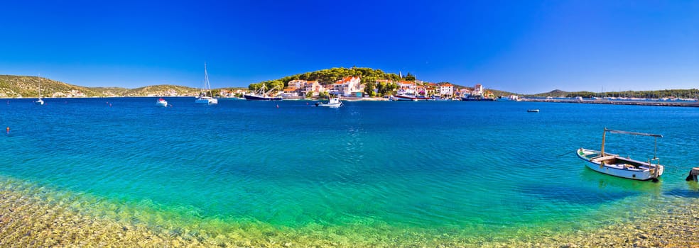 Rogoznica coast and beach panoramic view, village in Dalmatia, Croatia