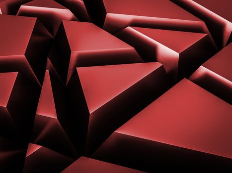 Abstract random cut shape metallic background red color