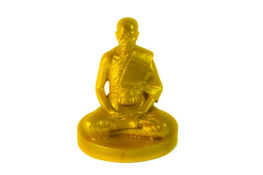Small Golden Buddha statue sculpture  - Phra - Isolate