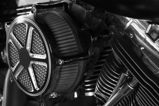 Close up  Air filter in the motorcycle