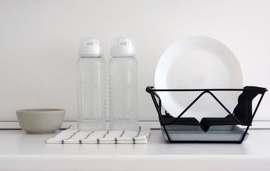 Utensil on white top counter in kitchen