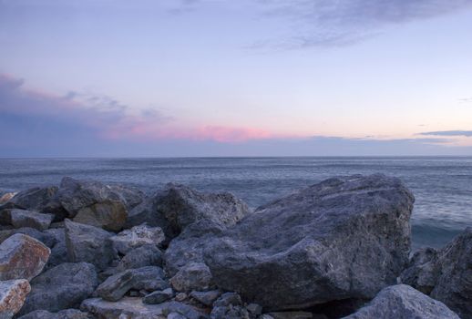 Stone beach in Almunecar, Andalusia, Spain