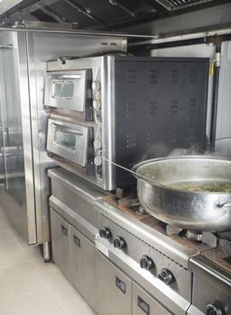commercial kitchen in a hotel or restaurant