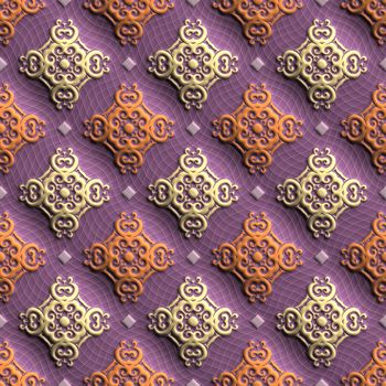 Plastic background tiles with embossed abstract ornament