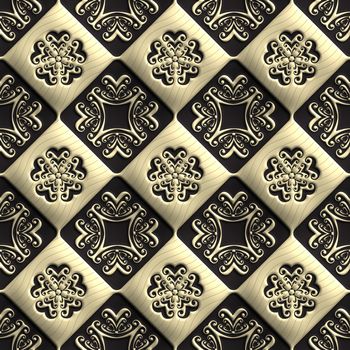 Plastic background tiles with embossed abstract ornament