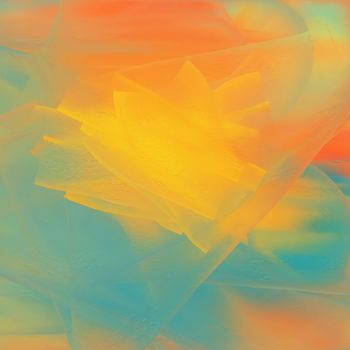 Abstract digital painting in tropical colors.