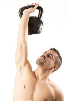 Fitness sport bodybuilder athlete gym man white background