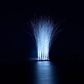 Colorful fireworks on the black sky background