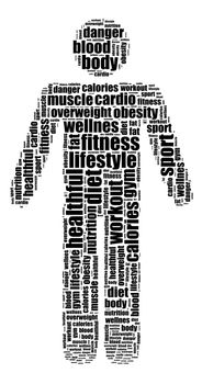 Word cloud related to health life