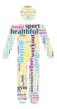 Word cloud related to health life