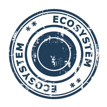 Ecosystem business concept rubber stamp isolated on a white background.