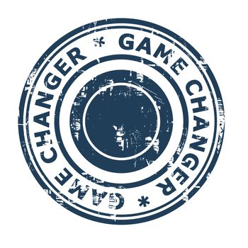 Game changer business concept stamp isolated on a white background.
