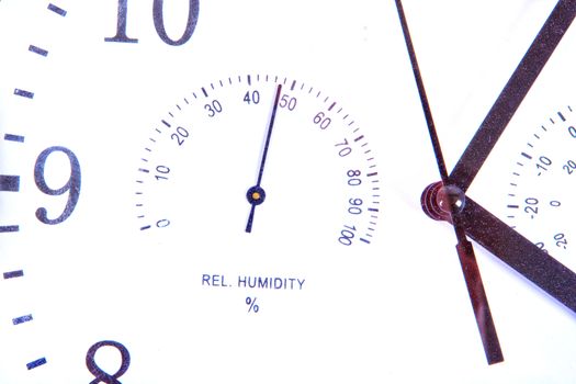 Part of the clock face on a white background