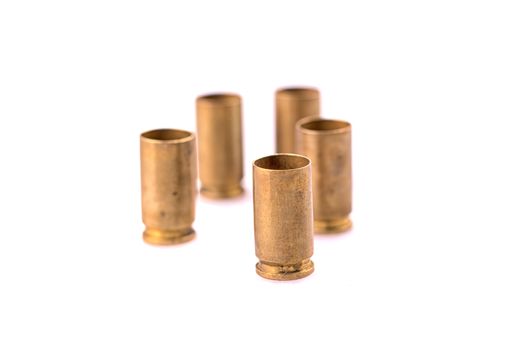 Patrons from the gun isolated on a white background
