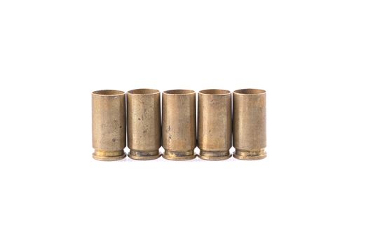 Patrons from the gun isolated on a white background