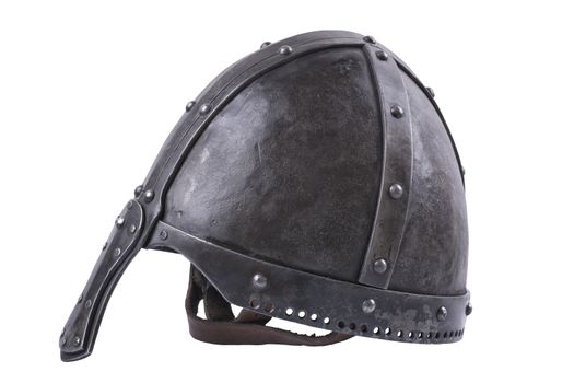 Forged helmet isolated on a white background
