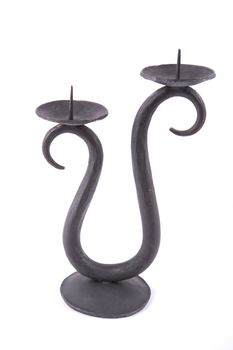 Forged candlestick isolated on a white background