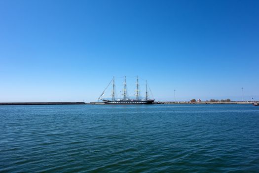 Large four masts windjammer Kruzenshtern at the port of Alexandroupolis - Greece