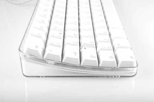 White computer keyboard on white background