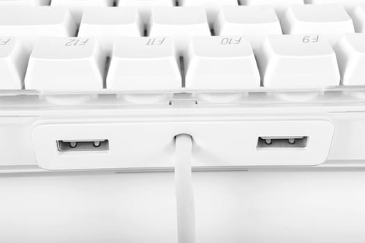 White computer keyboard on white background