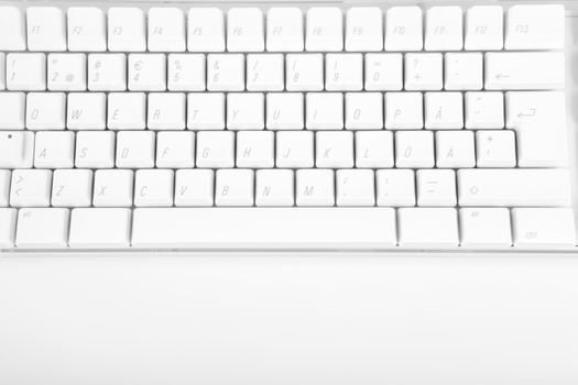 White computer keyboard on white background