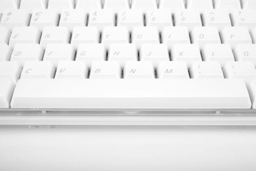 White computer keyboard on white background