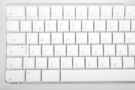 White computer keyboard on white background