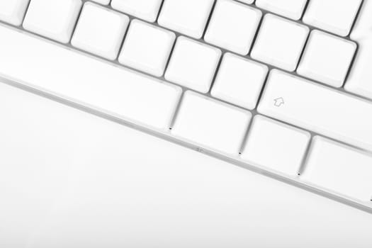 White computer keyboard on white background