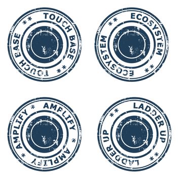 Set business concept rubber stamps isolated on a white background.