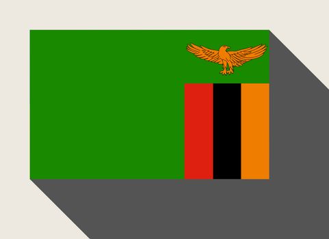 Zambia flag in flat web design style.