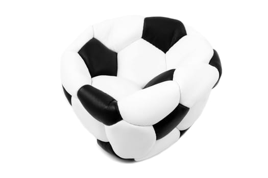 Deflated soccer ball isolated on white