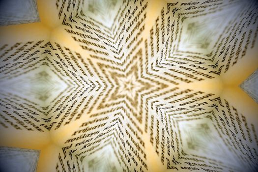 Fractal kaleidoscope background with images forming a star-shaped pattern