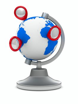 globe on white background. Isolated 3D image