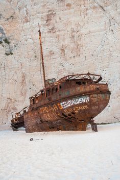 Famous shipwreck on Navagio Beach, Zakynthos, Greece
