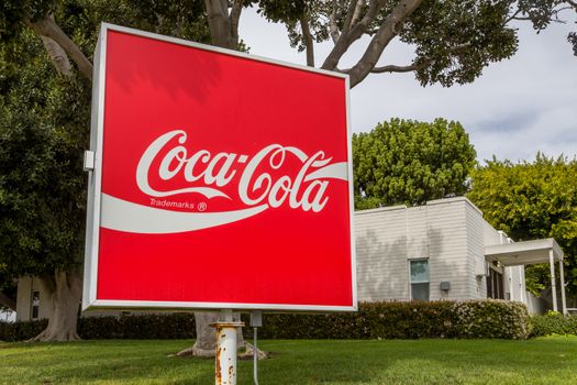 VENTURA, CA/USA - MARCH 4, 2016: Coca Cola sign and logo. Coca-Cola is produced by The Coca-Cola Company.