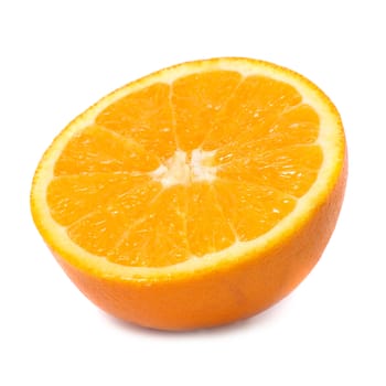 Half of juicy fresh orange isolated on white background